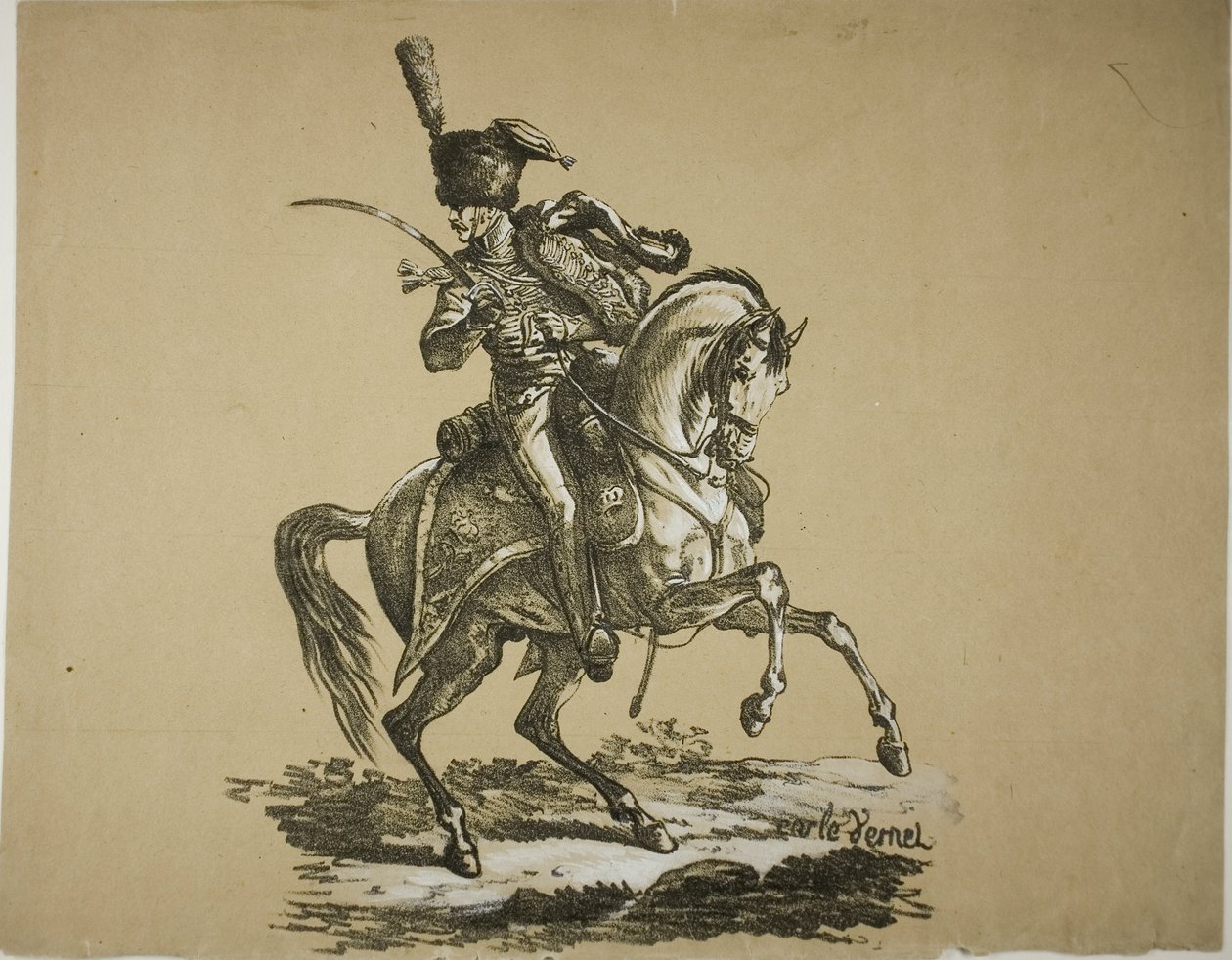 Kongelig Garde, bereden Hussard og Hest, nr. 6 af Carle Vernet