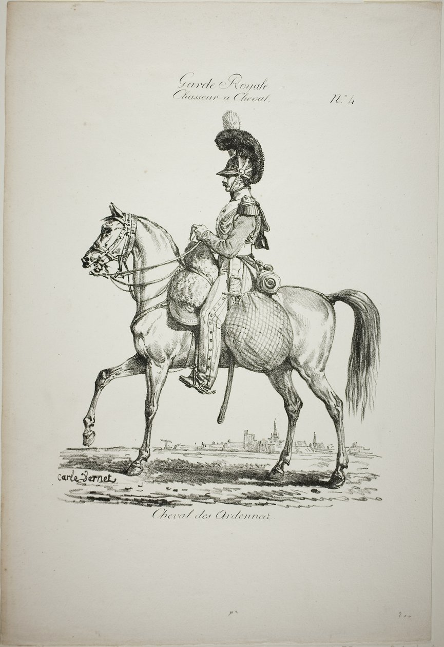 Royal Guard, Norman Mounted Light Infantryman and Horse, nr. 4 af Carle Vernet