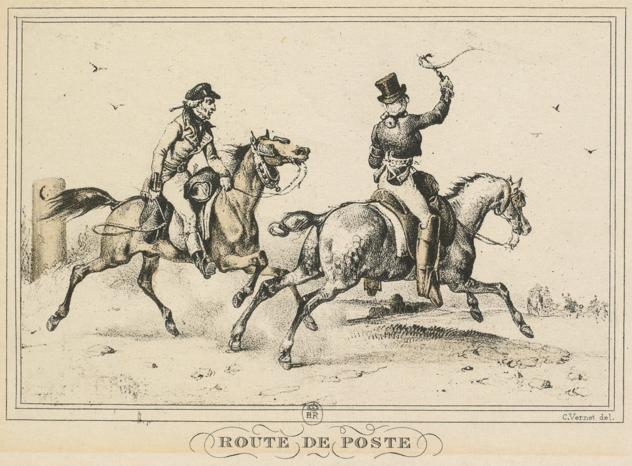 Scener i dagligdagen, veje og stier: Postrute af Carle Vernet