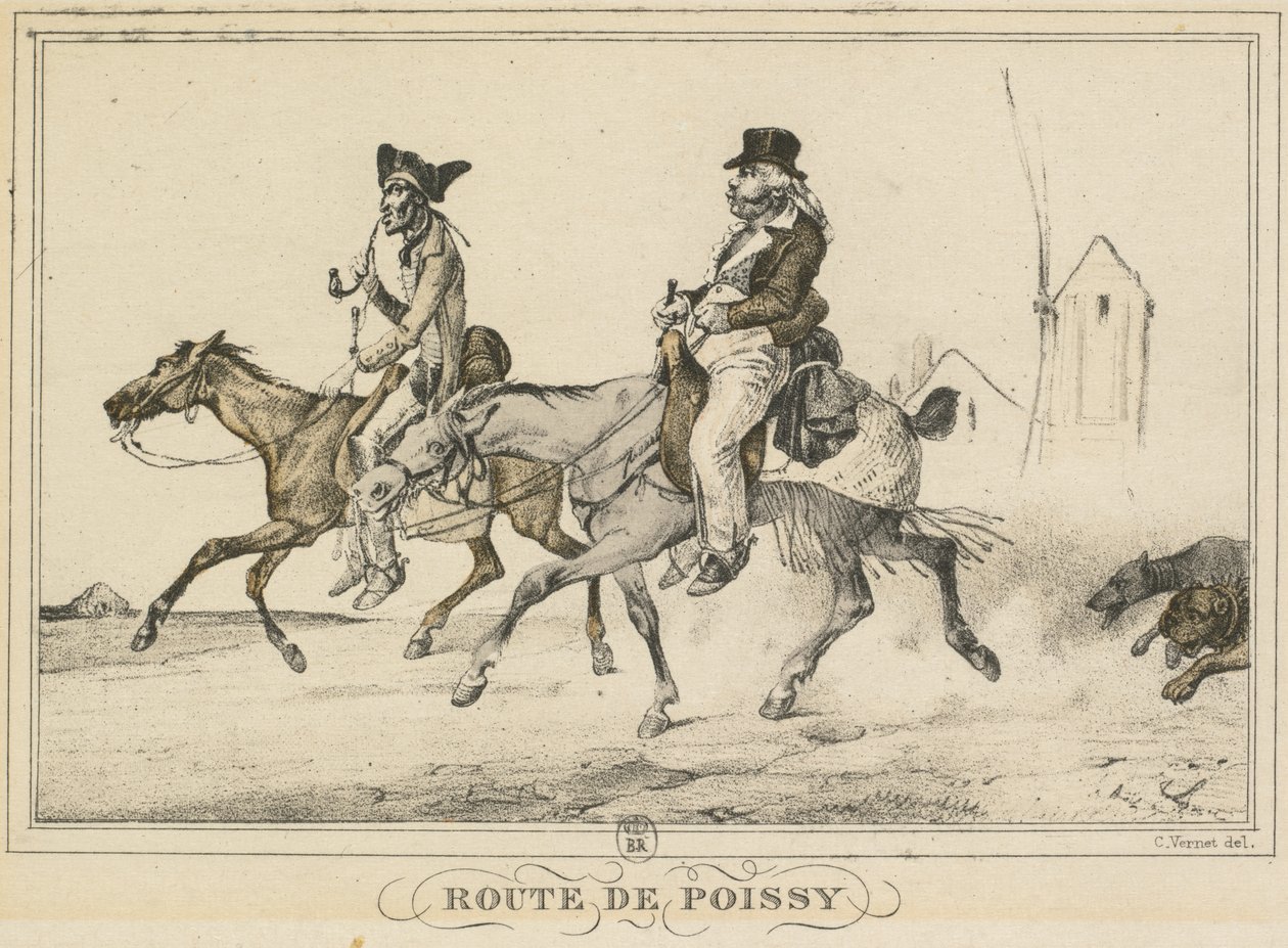 Scener i dagligdagen, veje og stier: Road to Poissy af Carle Vernet