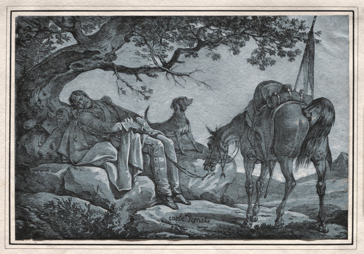 Den sovende soldat. af Carle Vernet