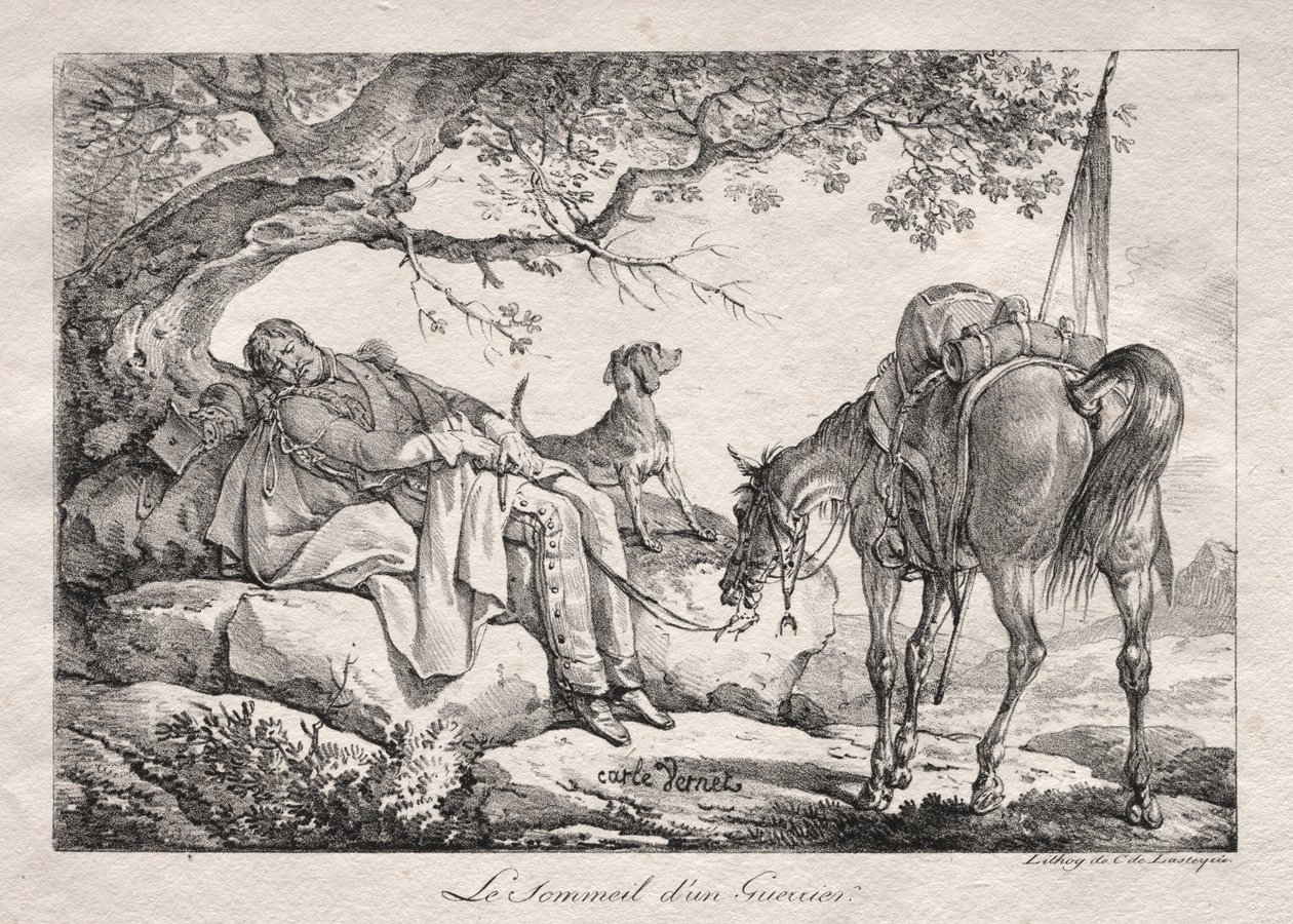 Den sovende soldat. af Carle Vernet