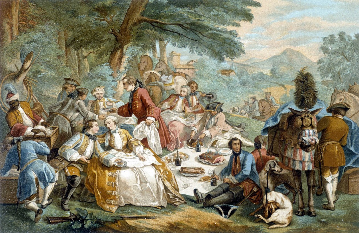 Jagtfrokost - efter Carle Van Loo af Carle van (after) Loo