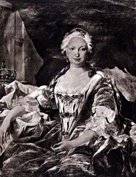 Isabella (Elizabeth) født Farnese (1692-1766) (litografi) af Carle van (after) Loo