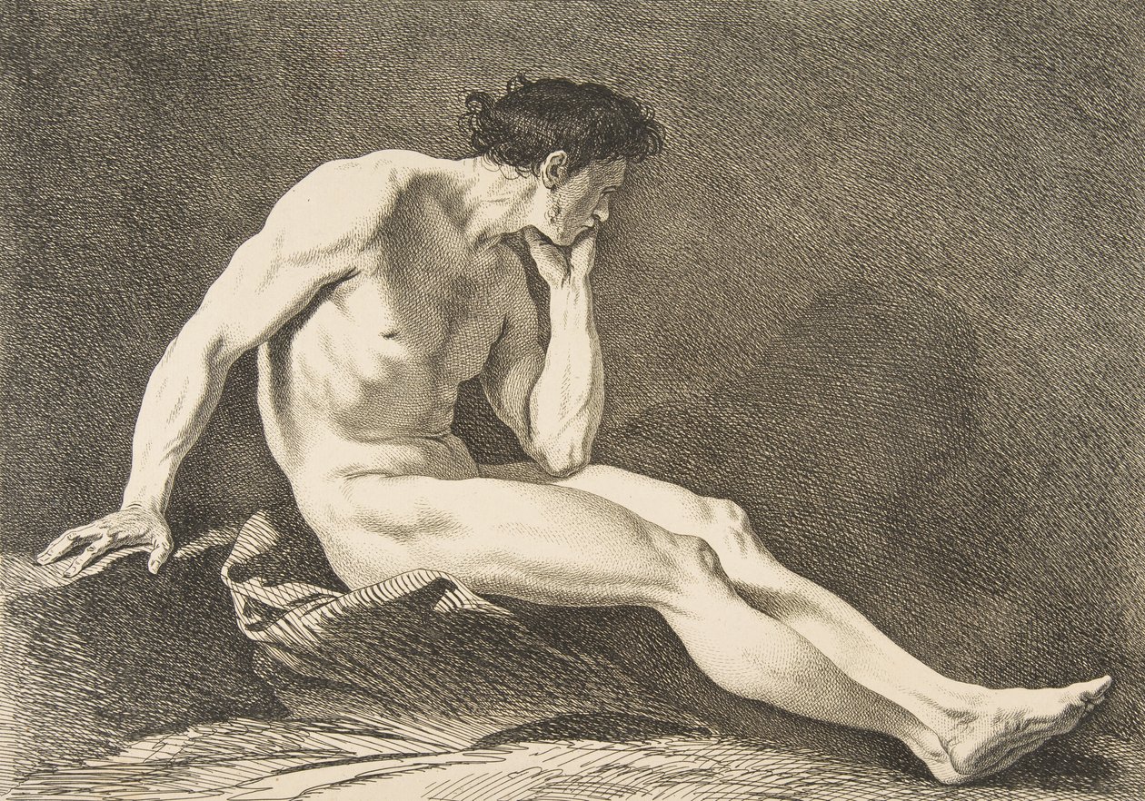 Et akademi: siddende mand, 1742-43. af Carle van Loo