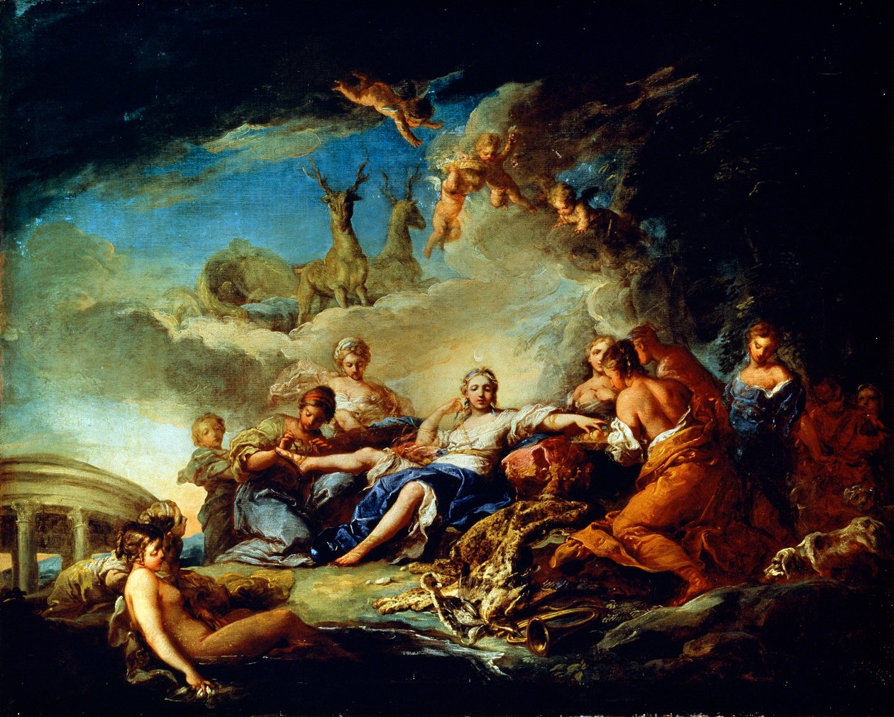 Dianas hvile på jagten, 1600-tallet. af Carle van Loo