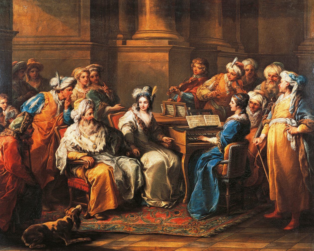 Grand Turk giver koncert til sin elskerinde af Carle van Loo (1705-1765), olie på lærred, 72,5 x 91 cm, Frankrig af Carle van Loo