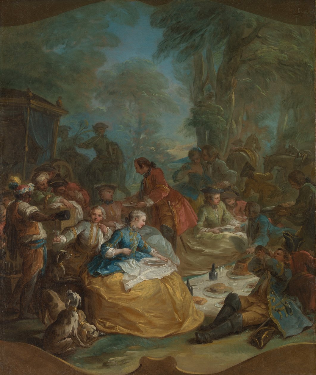 Jagtens stop, ca. 1737. af Carle van Loo