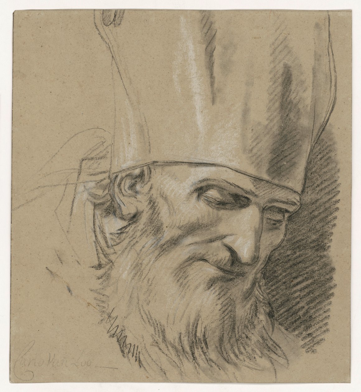 Hovedstudie af en biskop af Carle van Loo