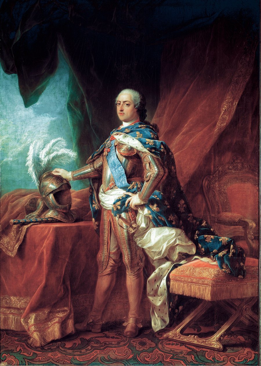 Portræt af kong Louis XV den elskede, konge af Frankrig (olie på lærred af Carle van Loo