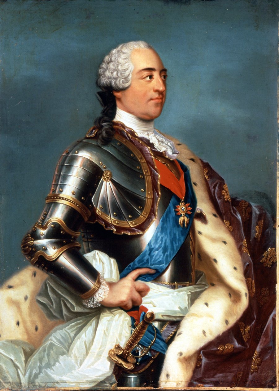 Portræt af Ludvig XV (1710 - 1774). Maleri af Carle Van Loo (1705 - 1765). af Carle van Loo