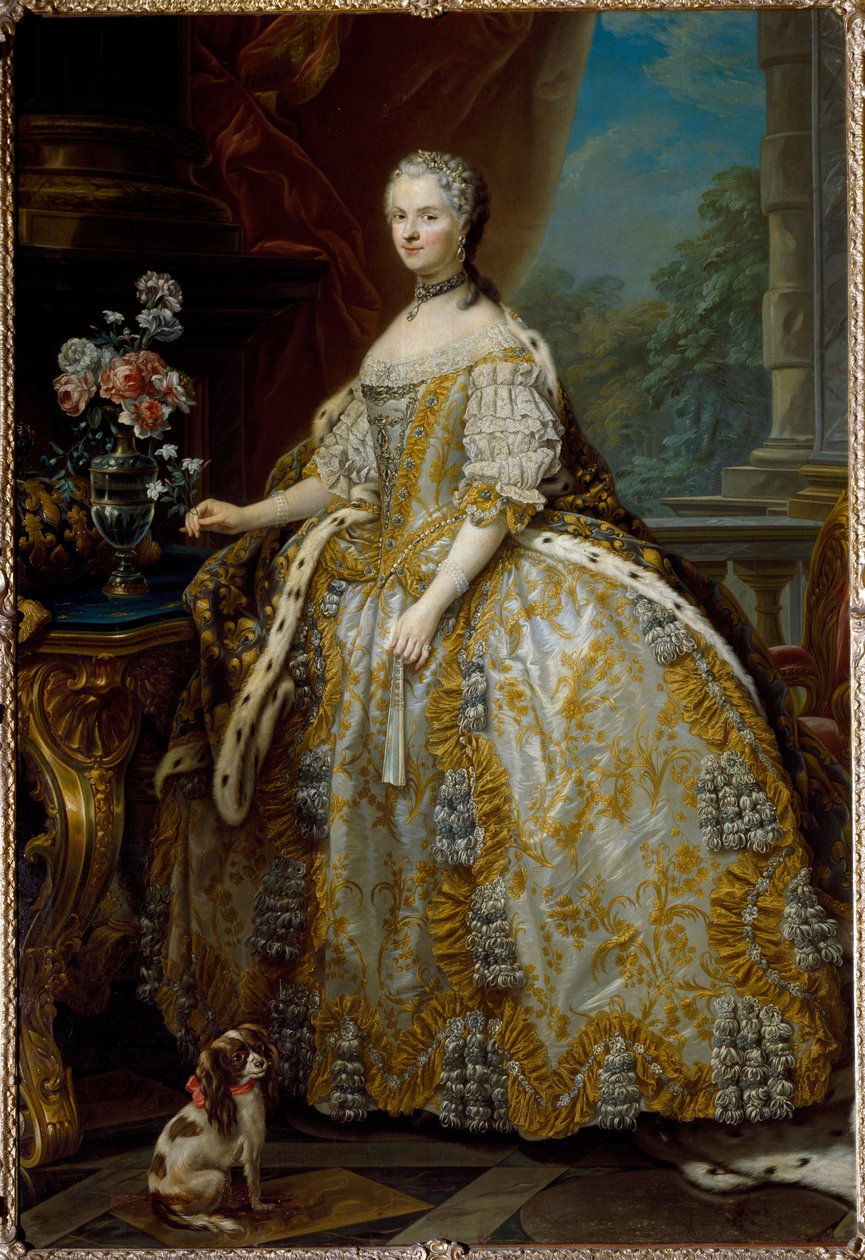 Portræt af Marie Leczinska, dronning af Frankrig (Leczinska, Lesczinski eller Lozinka af Carle van Loo