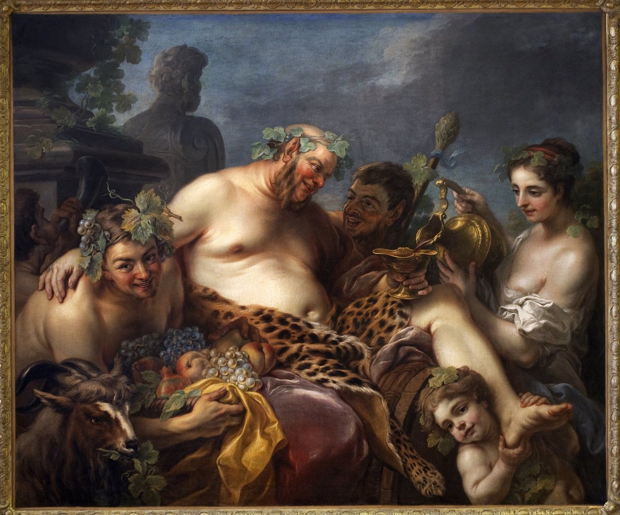 Silene er fuld. Maleri af Carle Van Loo (1705-1765), Olie på lærred af Carle van Loo