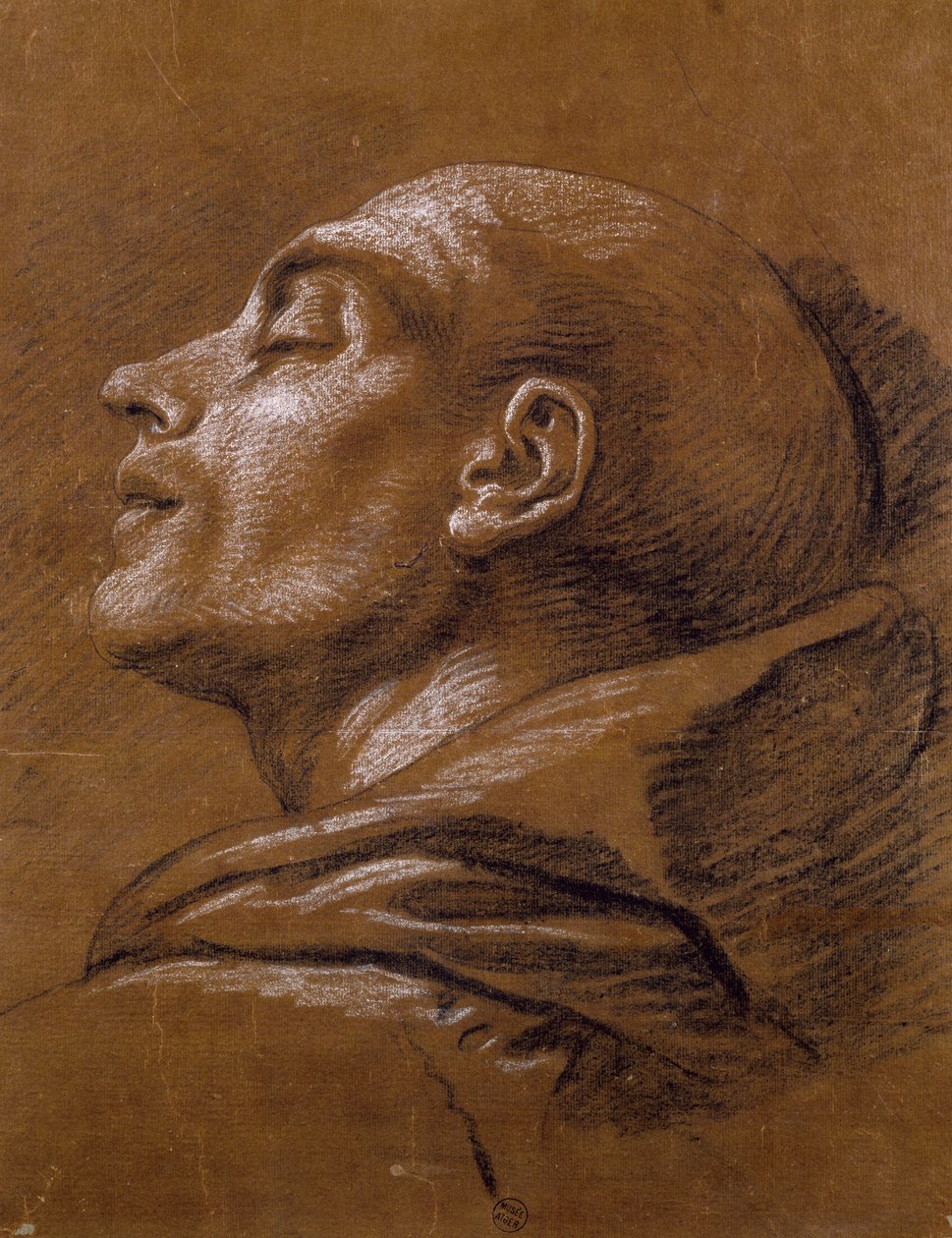 Studie, af Carle van Loo (1705-1765), sangvinsk tegning af Carle van Loo