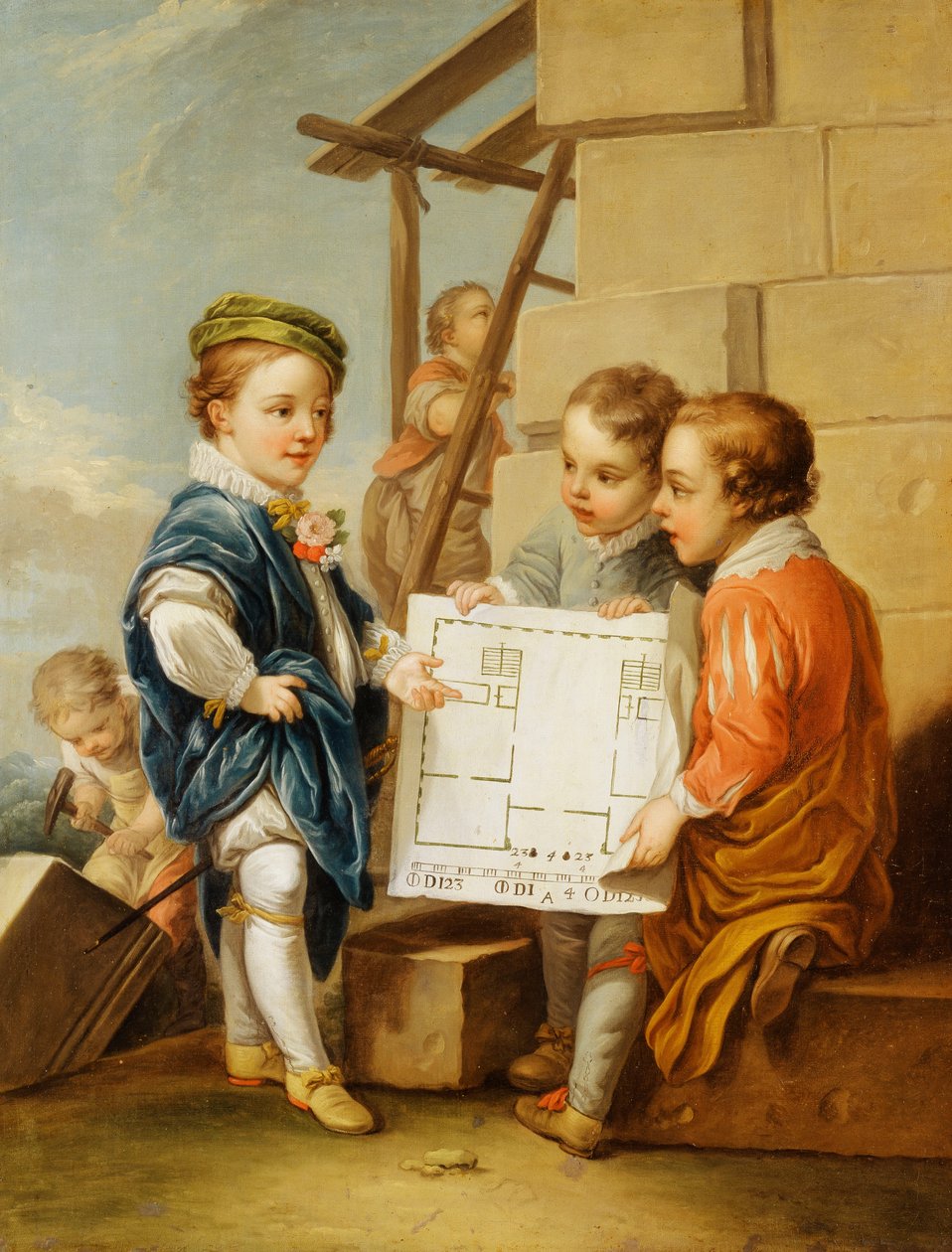 De fire kunster - arkitektur, af Carle van Loo