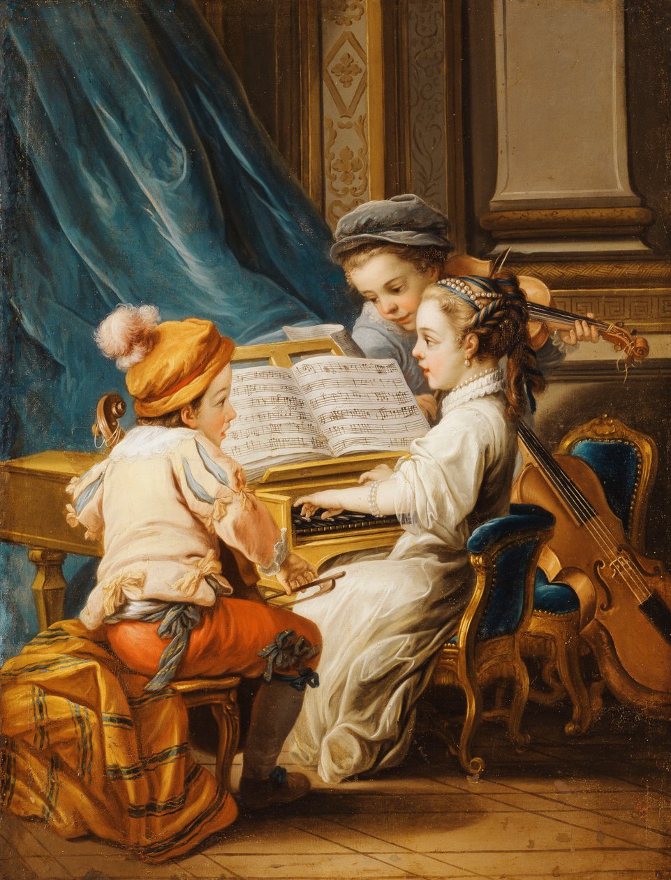 De fire kunster - musik, af Carle van Loo