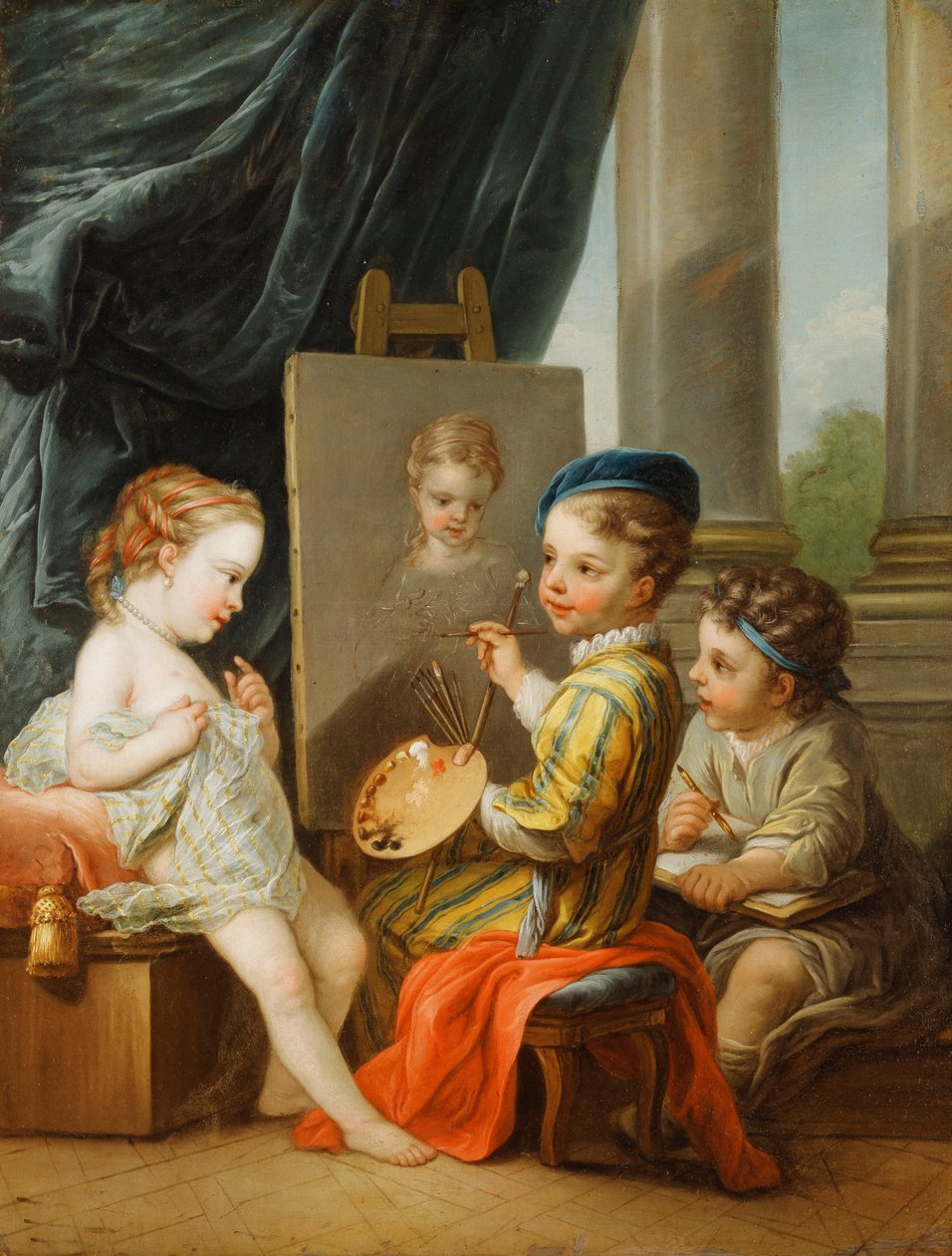 De fire kunster - maleri, af Carle van Loo