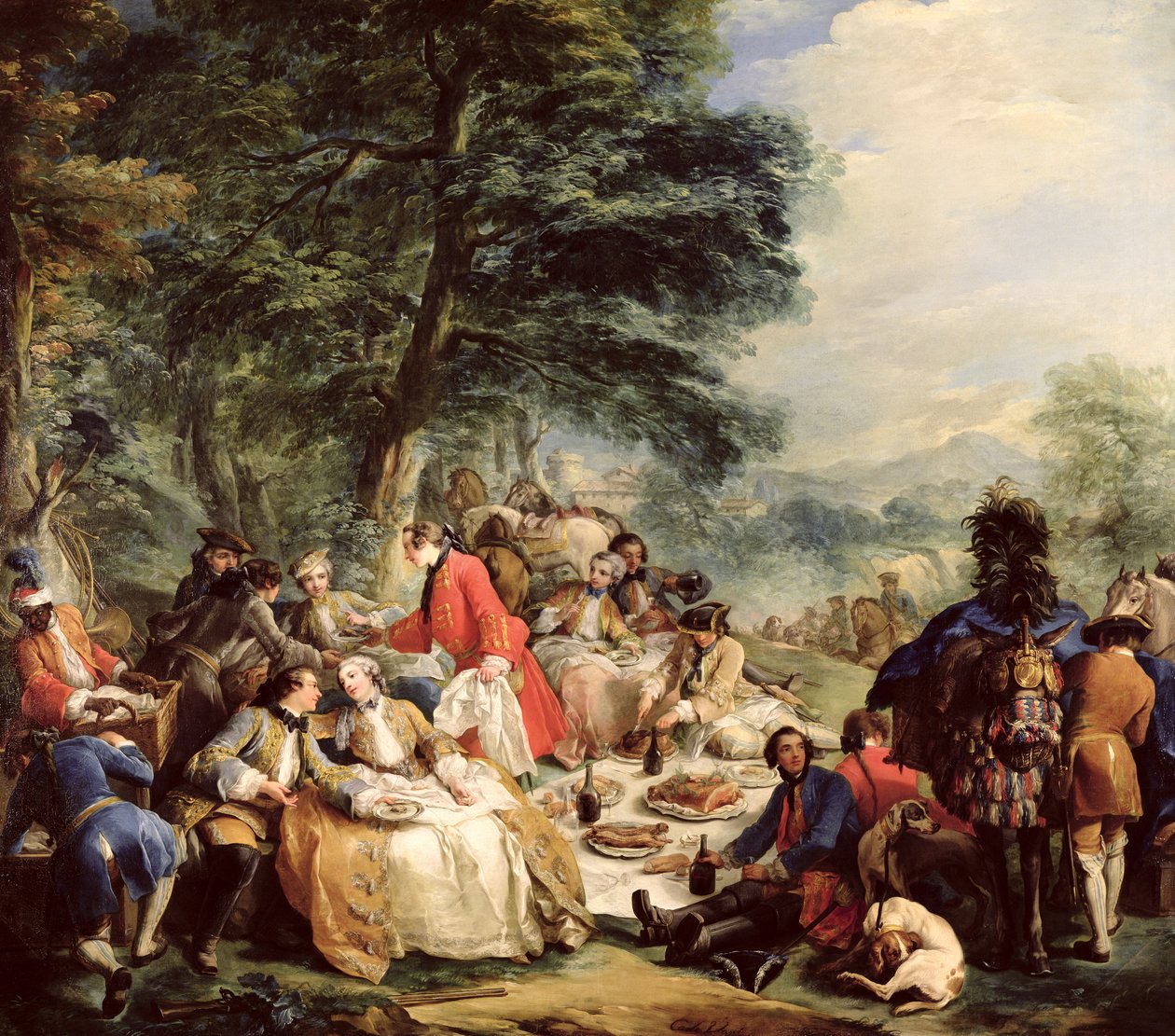 Jagtfrokost, 1737 af Carle van Loo