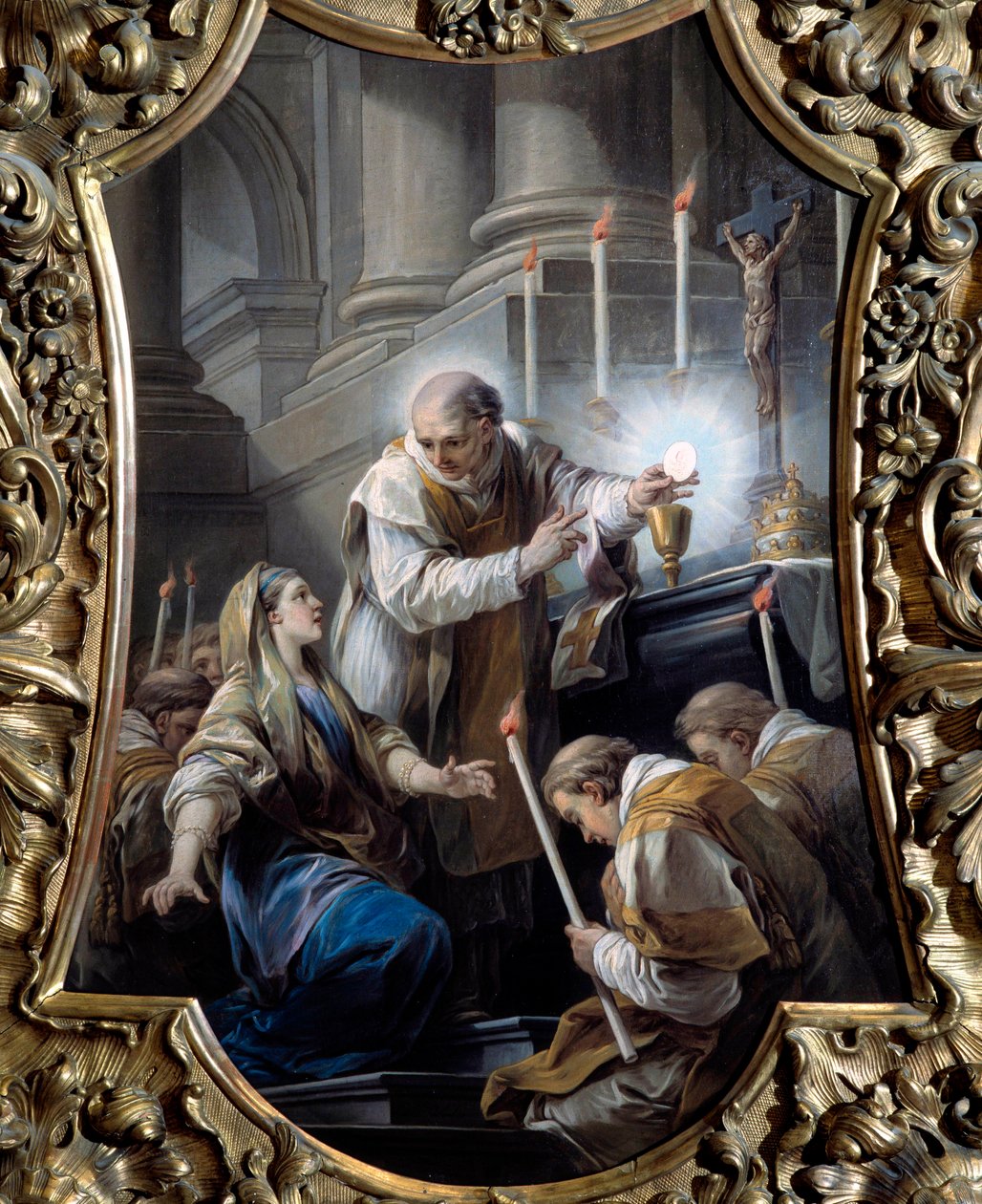Værtens mirakel Maleri af Carle van Loo (1705-1765) Lyon musee des Beaux Arts fra det 18. århundrede af Carle van Loo