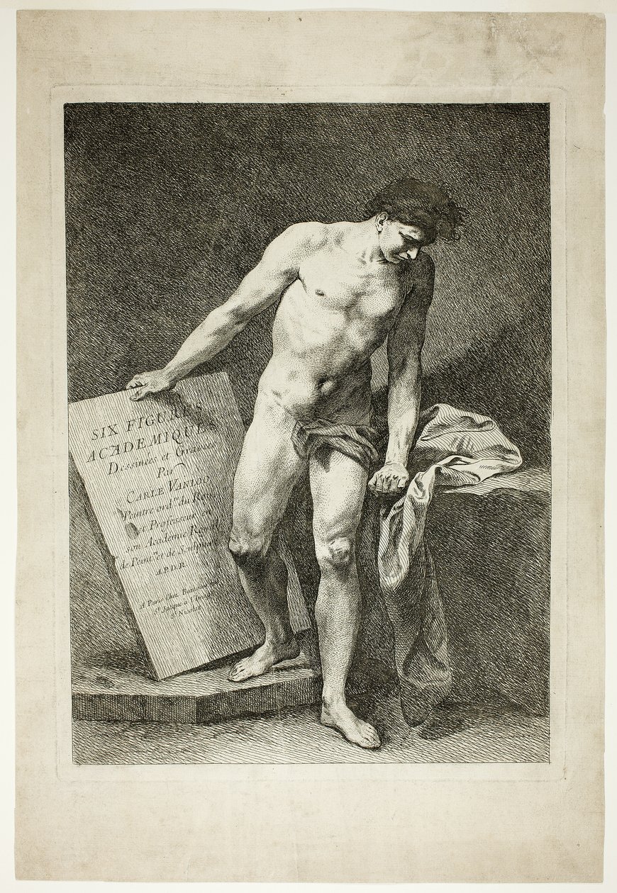 Titelblad, fra Six Figures Académiques (Seks akademiske figurer) af Carle van Loo