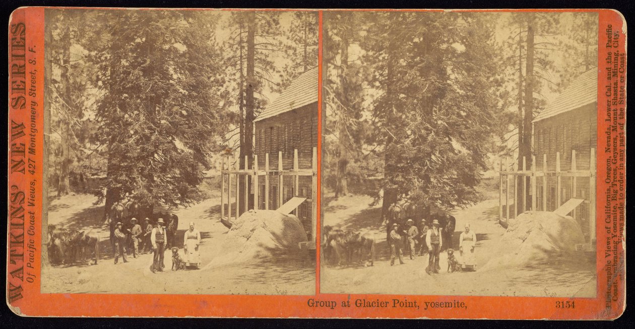 Gruppe på Glacier Point, Yosemite. af Carleton E. Watkins