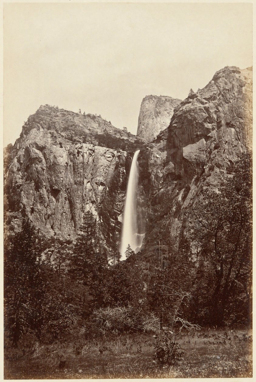 Bridal Veil Fall fra California Photo Album af Carleton E. Watkins