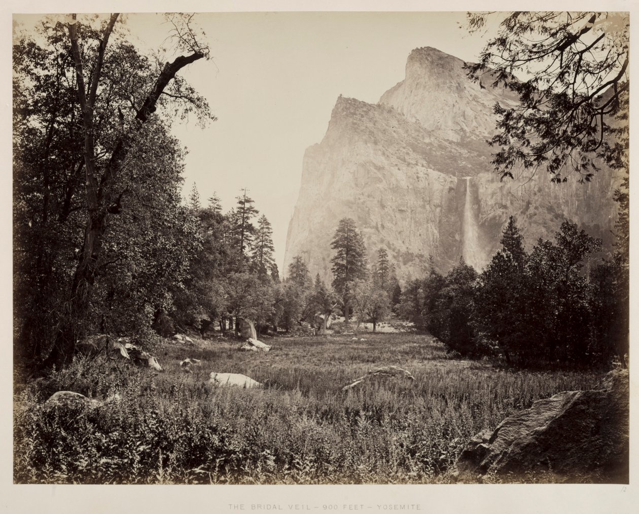 Brudeslør, Yosemite, ca. 1865-1866. af Carleton E. Watkins