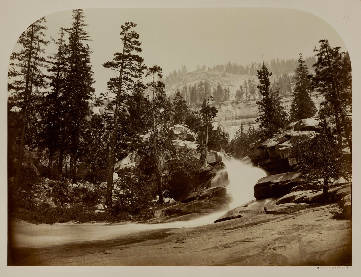 Kaskade, Nevada Falls, Yosemite, Californien af Carleton E. Watkins