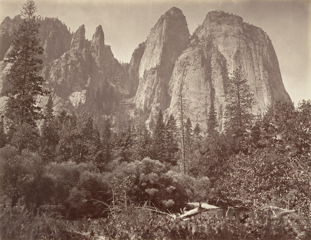 Cathedral Rocks and Spires, ca. 1872, trykt ca. 1876. af Carleton E. Watkins.