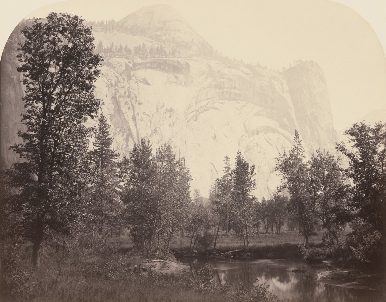 River View of the Royal Arches, Yosemite af Carleton E. Watkins