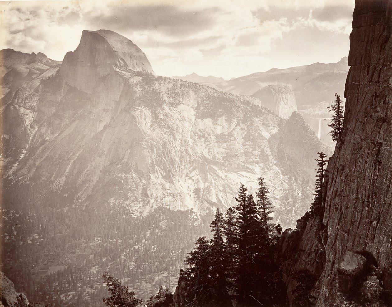 South Dome, 6.000 fod, ca. 1872, trykt ca. 1876. af Carleton E. Watkins.