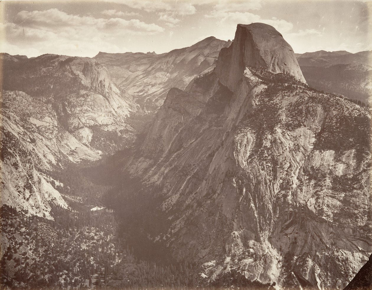 South Dome, 6.000 fod, ca. 1872, trykt ca. 1876. af Carleton E. Watkins.