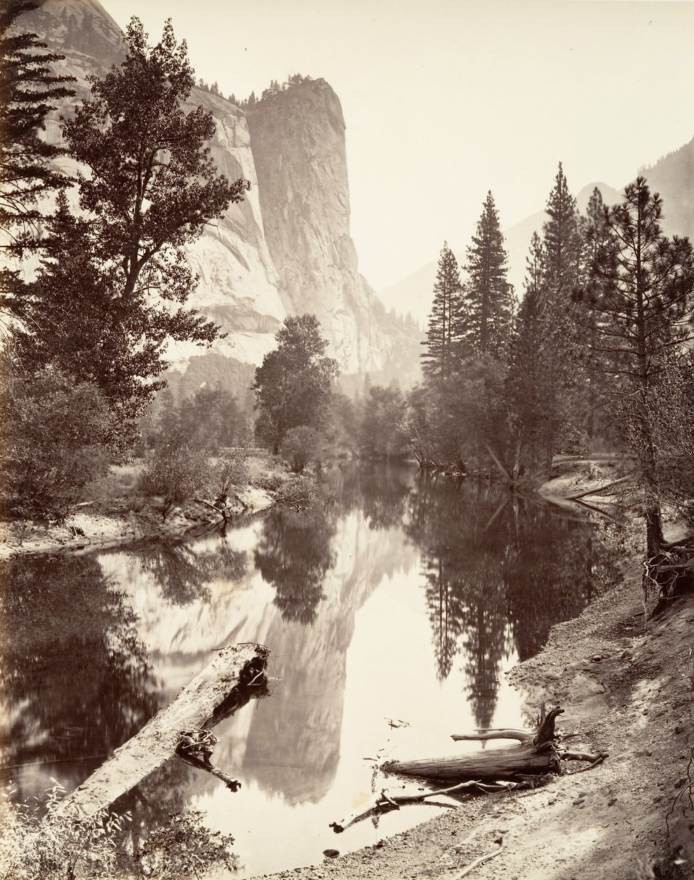 Washington Tower, Yosemite, ca. 1872, trykt ca. 1876. af Carleton E. Watkins.