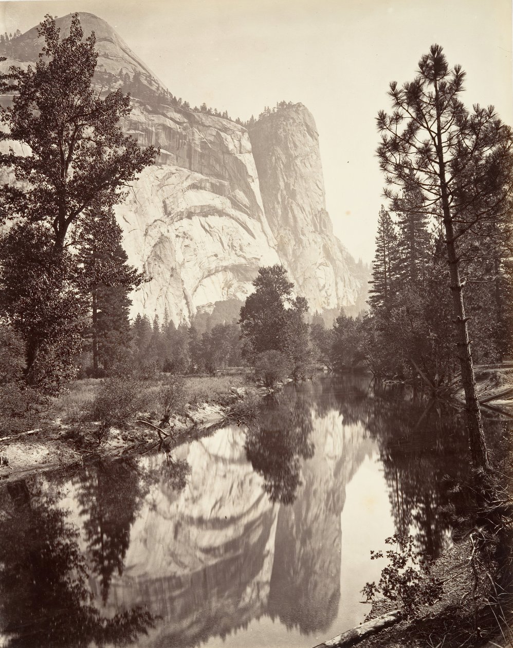 Washington Tower, Yosemite, ca. 1872, trykt ca. 1876. af Carleton E. Watkins.