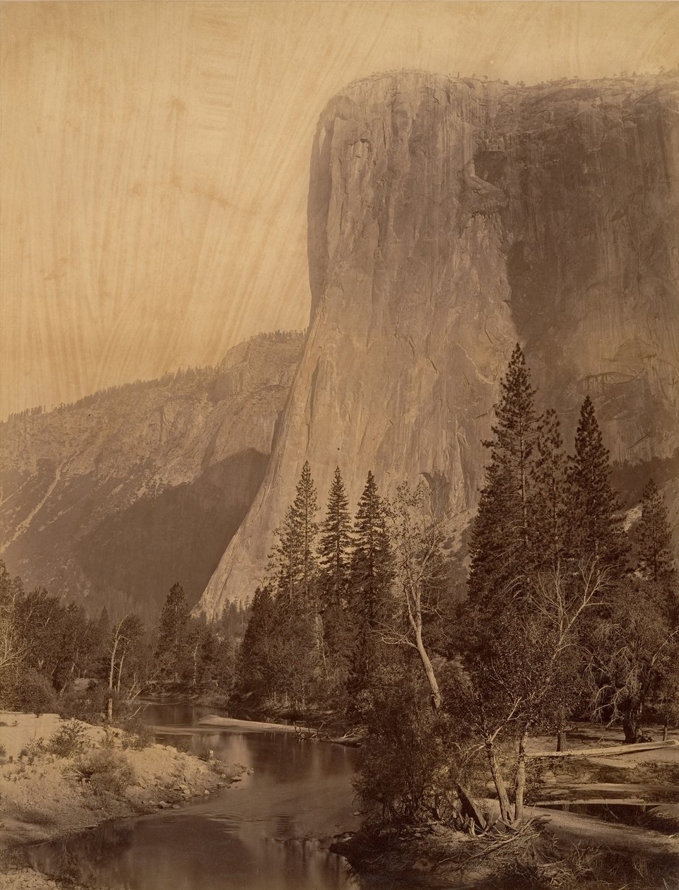 El Capitan, Yosemite, 1865-66. af Carleton Emmons Watkins