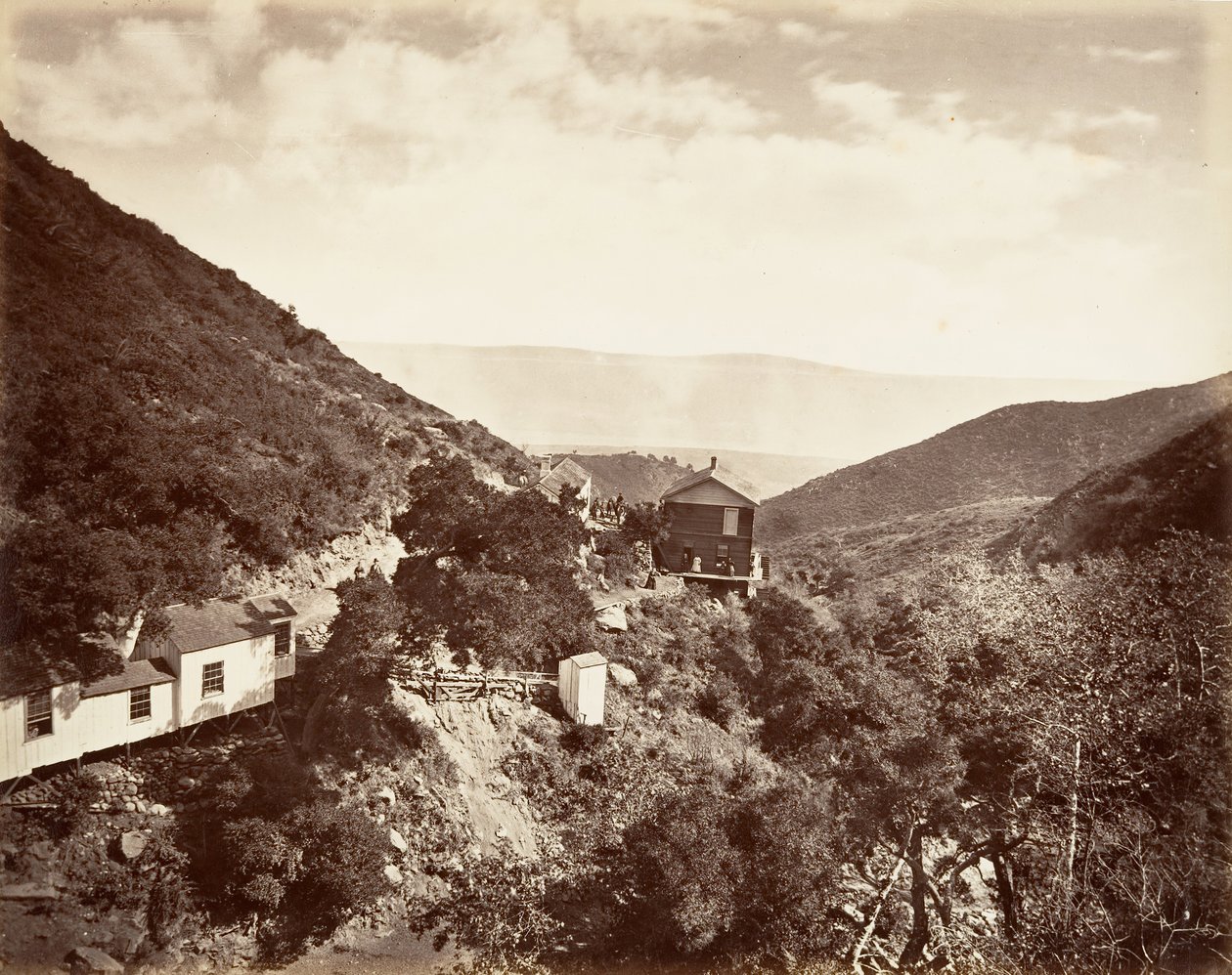 Hot Sulphur Springs, Santa Barbara, 1876, trykt ca. 1876. af Carleton Emmons Watkins