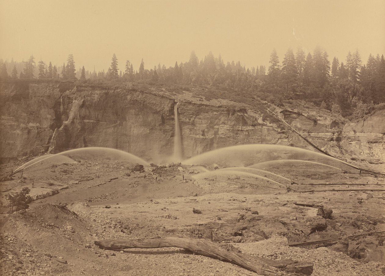 Malakoff Diggins, North Bloomfield, Nevada County, 1871. af Carleton Emmons Watkins