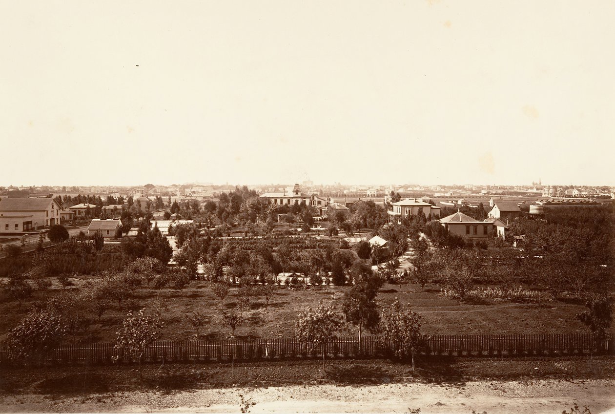 Oakland, fra Military Academy, 1864, trykt ca. 1876. af Carleton Emmons Watkins