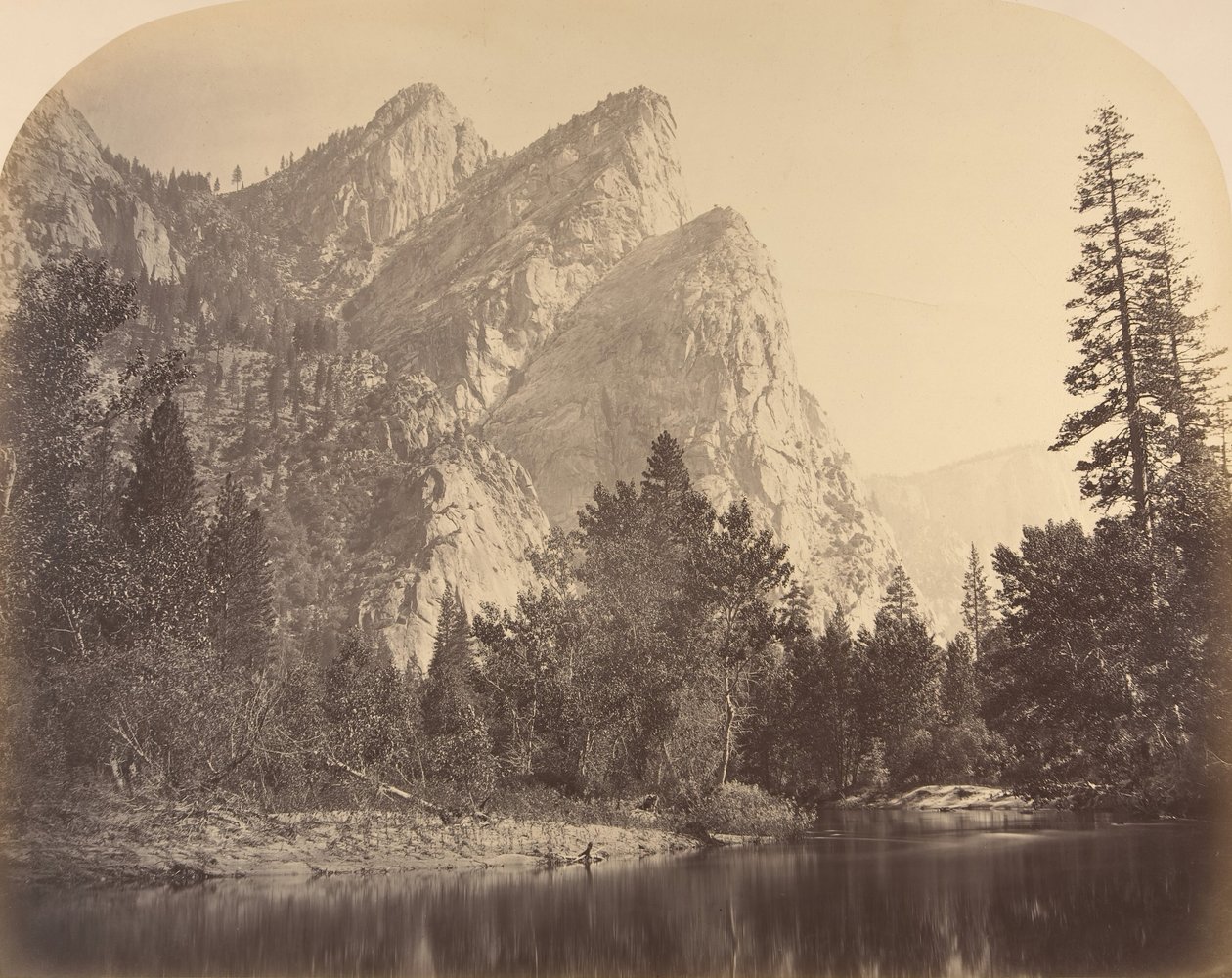 Pompomasos springende frøer, tre brødre, 1861. af Carleton Emmons Watkins