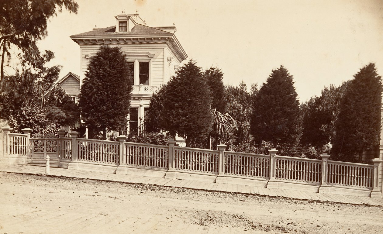 Charles Bernards bopæl. 312 Oak Street, San Francisco, Californien, ca. 1876. af Carleton Emmons Watkins
