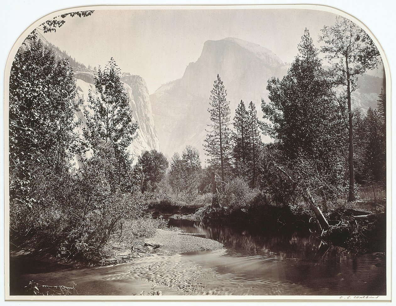 Taysayac, Half Dome, 4967 Ft, Yosemite af Carleton Emmons Watkins
