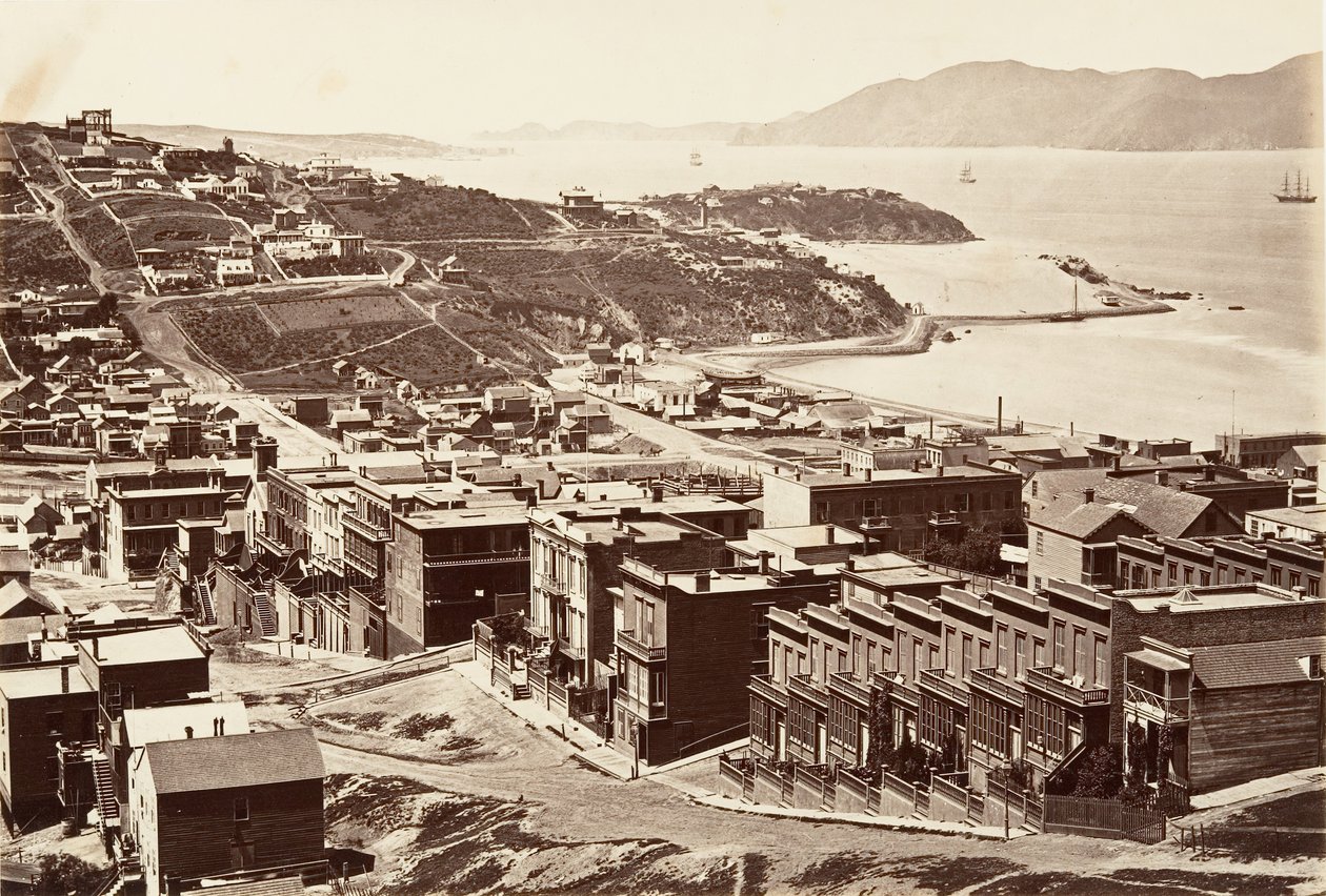 Den Gyldne Port, 1868-69, trykt ca. 1876. af Carleton Emmons Watkins
