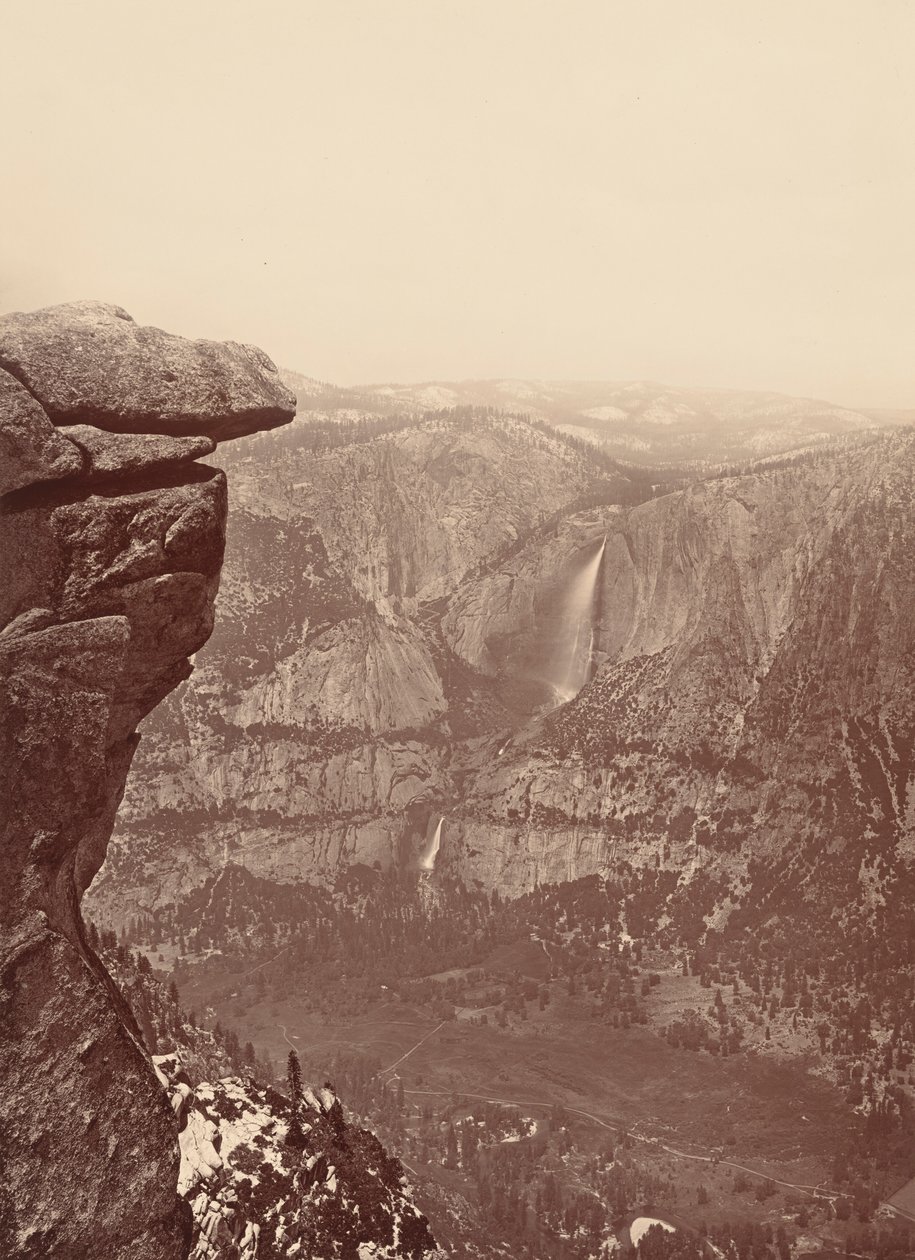Yosemite-vandfaldet fra Glacier Point, 1878-1881 (foto) af Carleton Emmons Watkins
