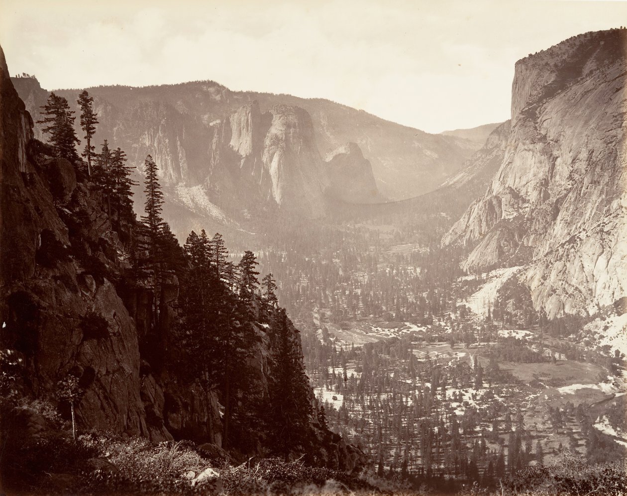 Yosemite Valley fra Glacier Point, ca. 1872, trykt ca. 1876. af Carleton Emmons Watkins