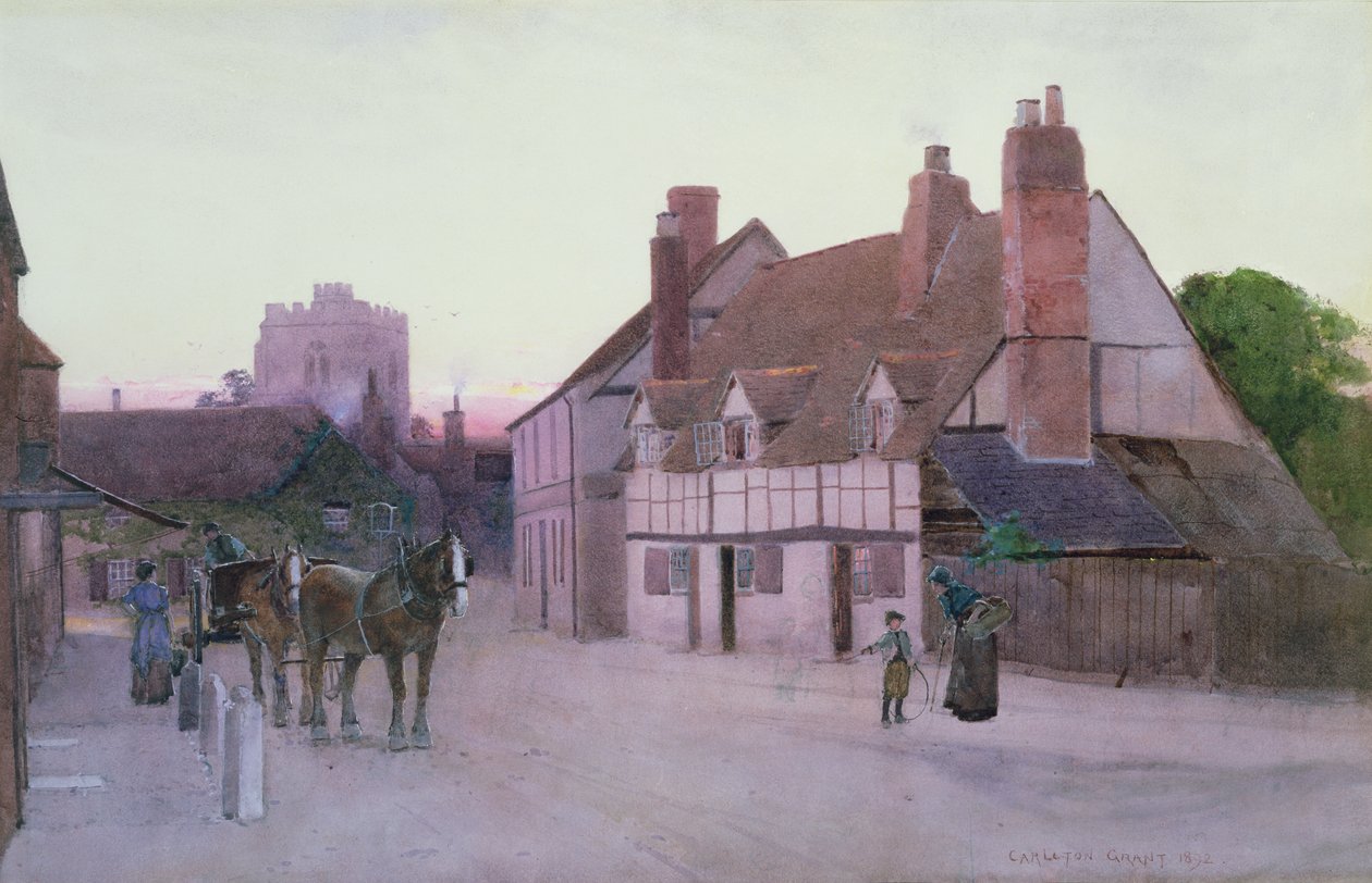 Twilight, Cookham, 1892 (wc på papir) af Carleton Grant