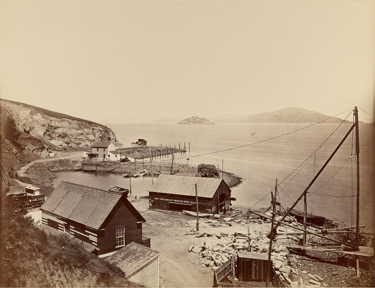 Alcatraz, set fra North Point af Carleton Watkins