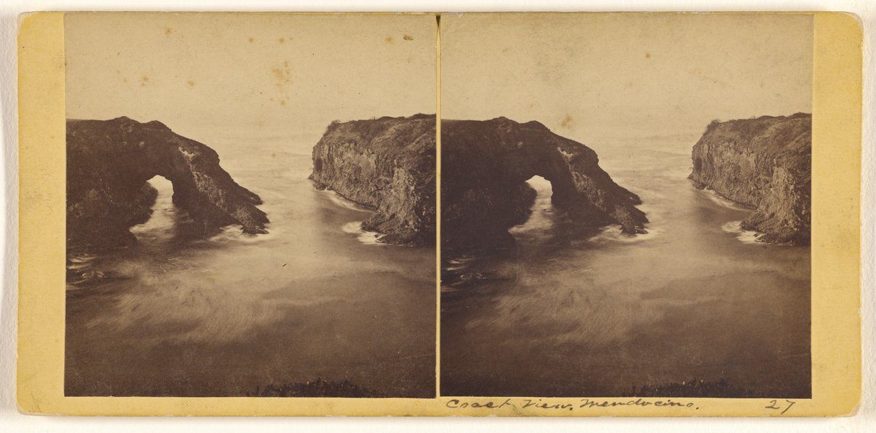 Kystudsigt, Mendocino af Carleton Watkins