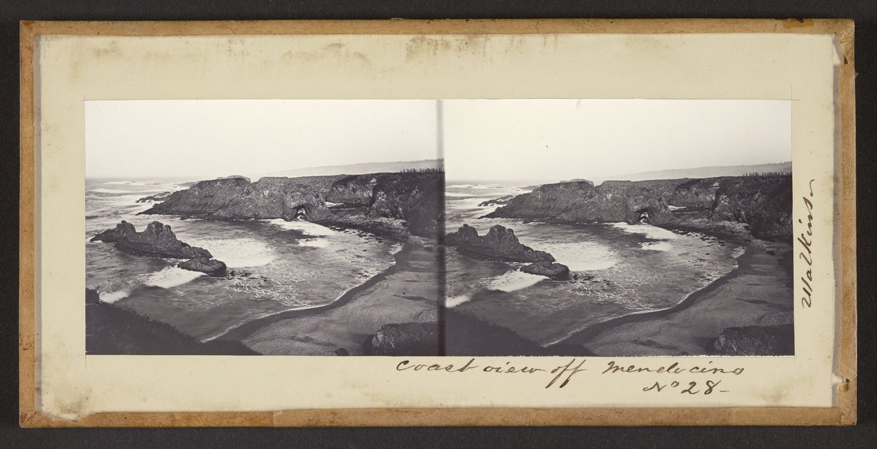 Kystudsigt ud for Mendocino af Carleton Watkins