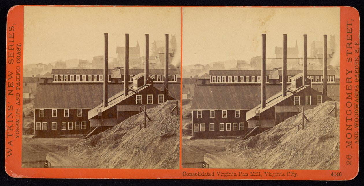 Konsolideret Virginia Pan Mill, Virginia City af Carleton Watkins