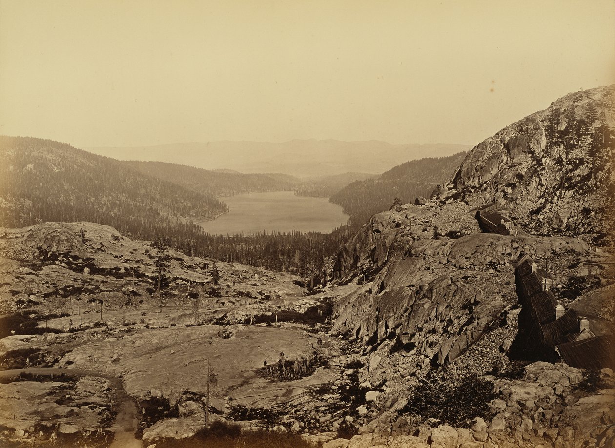 Donner Lake, C. P. R. R. af Carleton Watkins